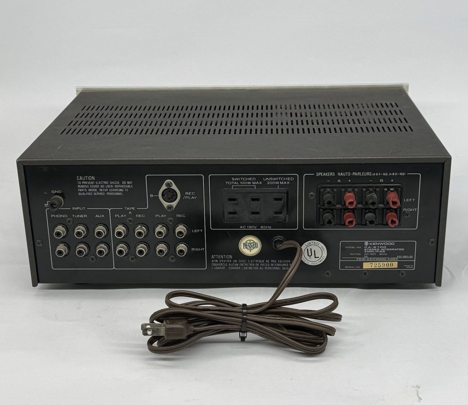 Vintage Kenwood KA-5700 Stereo Amplifier – Read! DOES NOT WORK