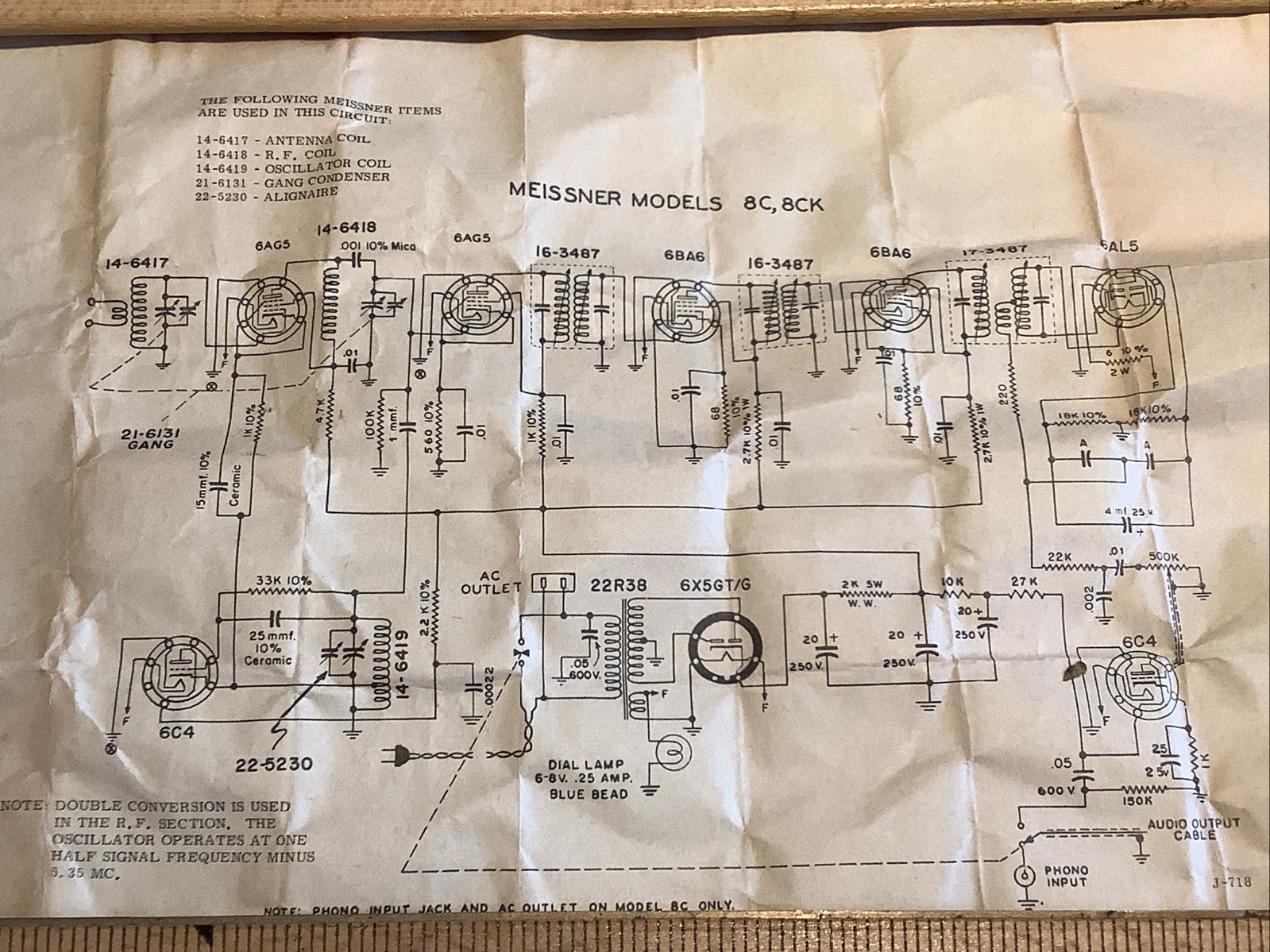 Meissner 14-6417 Radio FM Antenna Coil 88-108mHz Mc For Meissner Models 8C 8CK