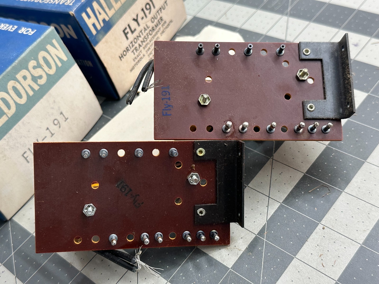2-pack VINTAGE Halldorson Fly 191 Power Horizontal Output Transformer 90-degree