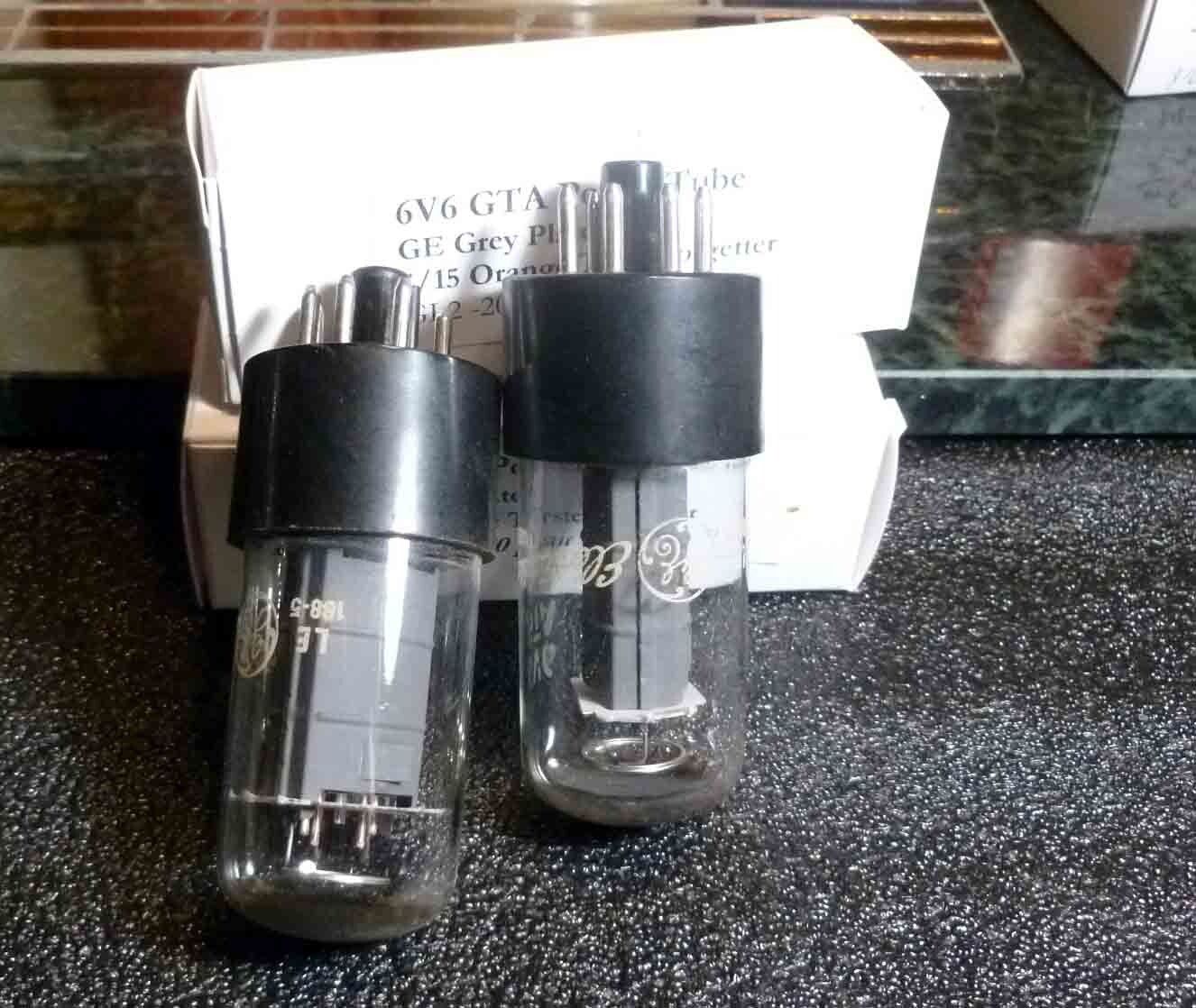 Pair GE Grey Plate 6v6 GTA Power Tubes 7/15 on the Orange Tester