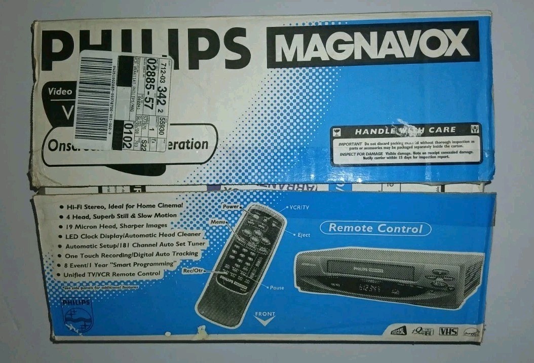 Philips Magnavox VRA611AT VHS VCR 4-Head Hi-Fi Player New In Box /Opened Box