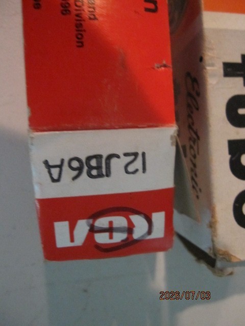 TWO TUBES 12JB6A BOTH BOXES HAVE A G ON BOX GOOD. FOUND AT ESTATE SALE
