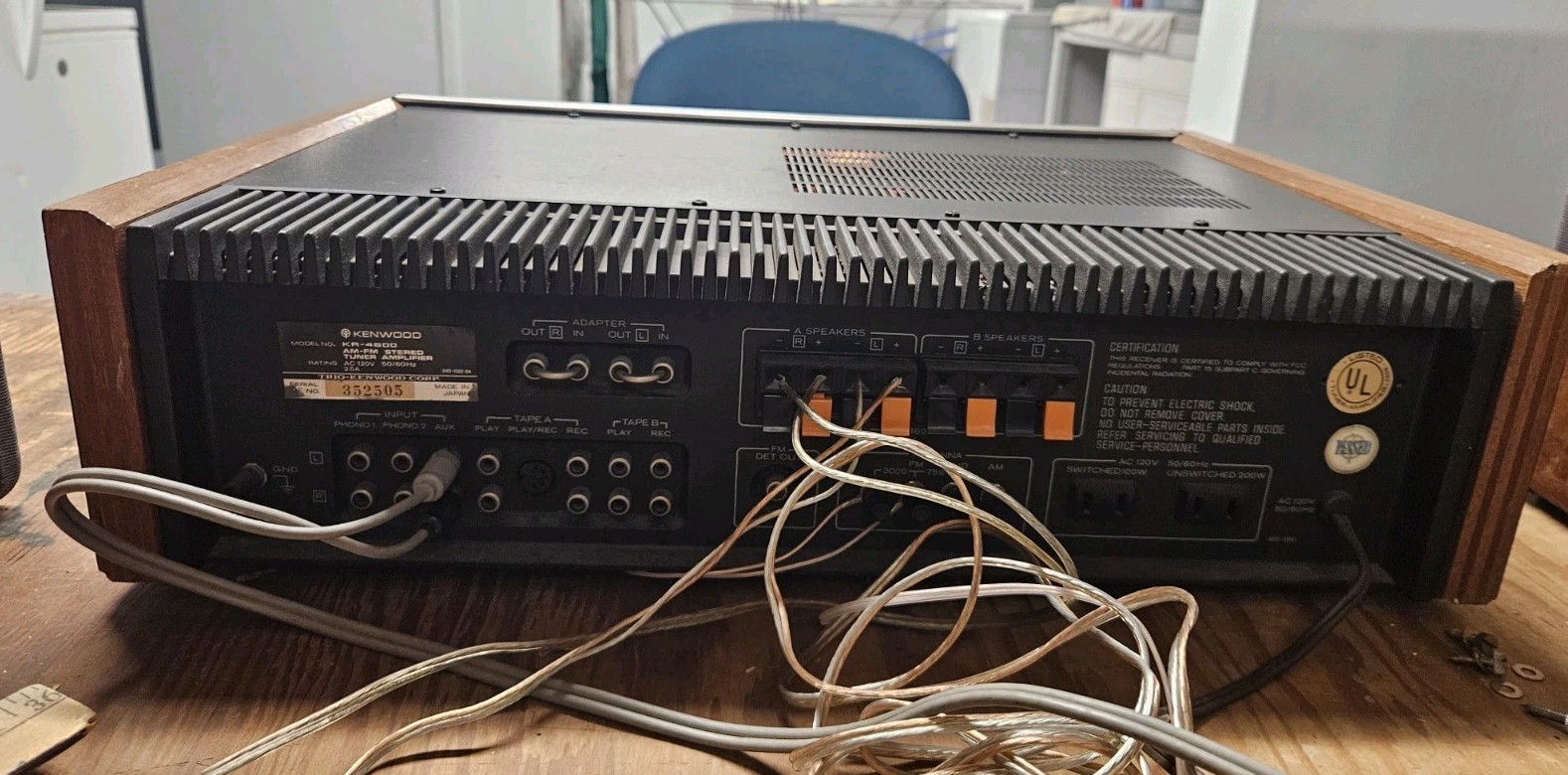 Kenwood KR-4600 Receiver – Tested Working Well- Sounding Great.