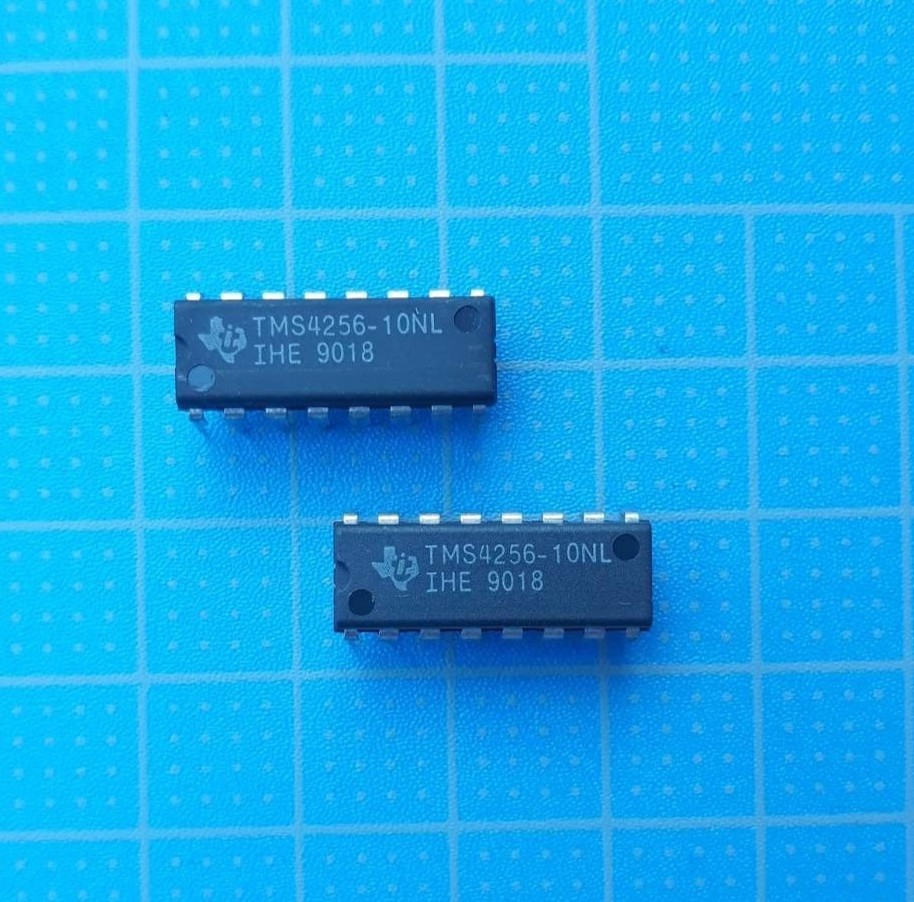 2x TMS4256-10NL TI 256Kx1 DRAM 100nS DIP16