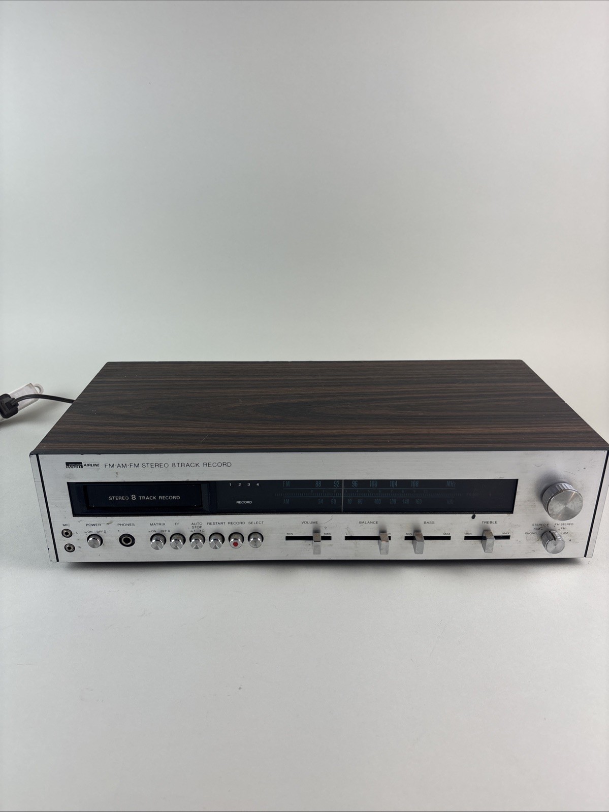 Vintage Wards Airline Gen 6227A AM FM Stereo 8-Track Receiver