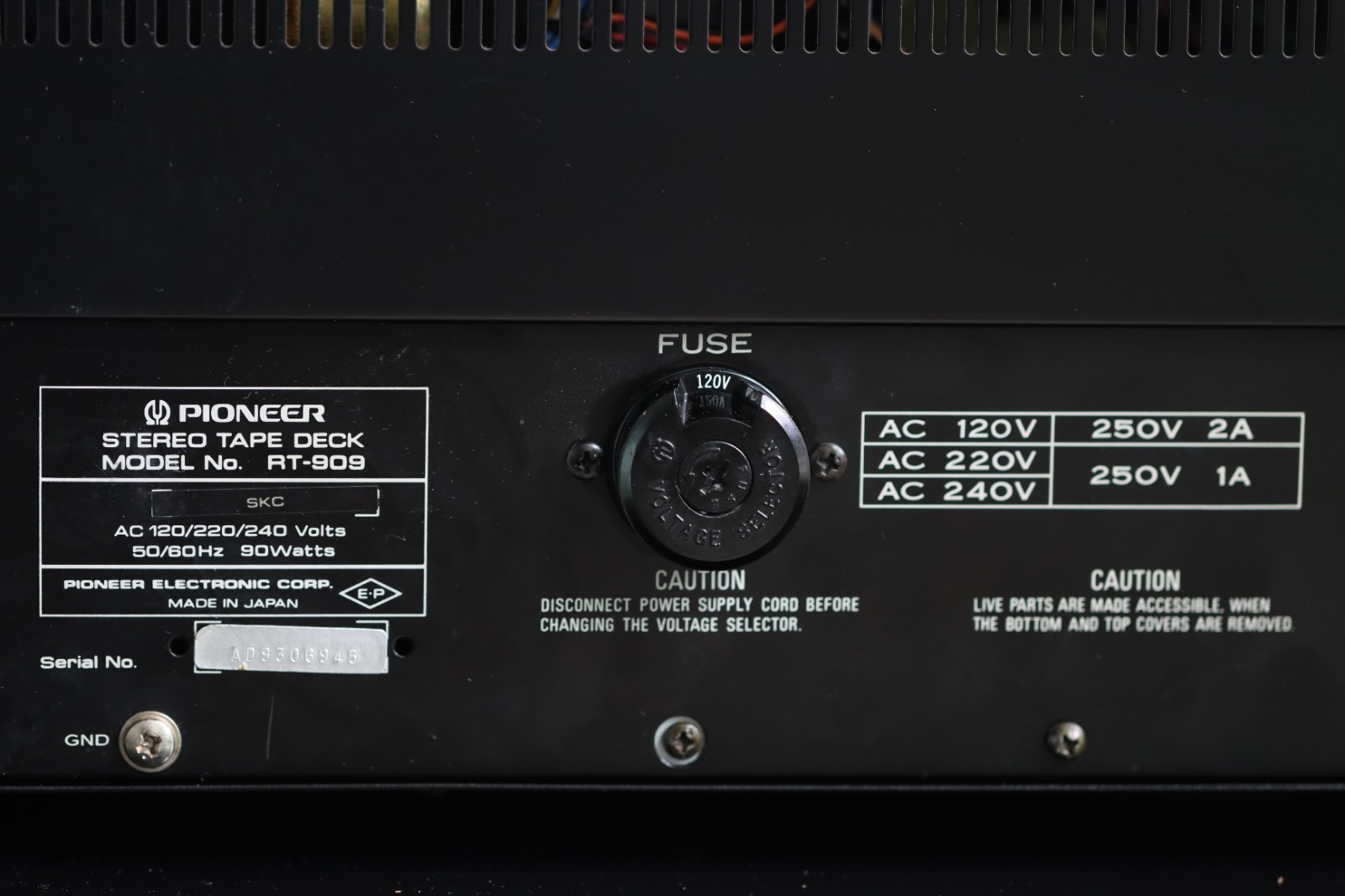 Pioneer RT 909 Multi voltage Recorder Perfect working condition