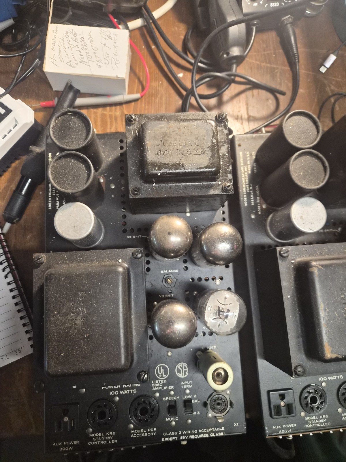 (2) Bogen MO-100A 100 Watt Tube Monoblock Power Amps Untested All Tubes Included