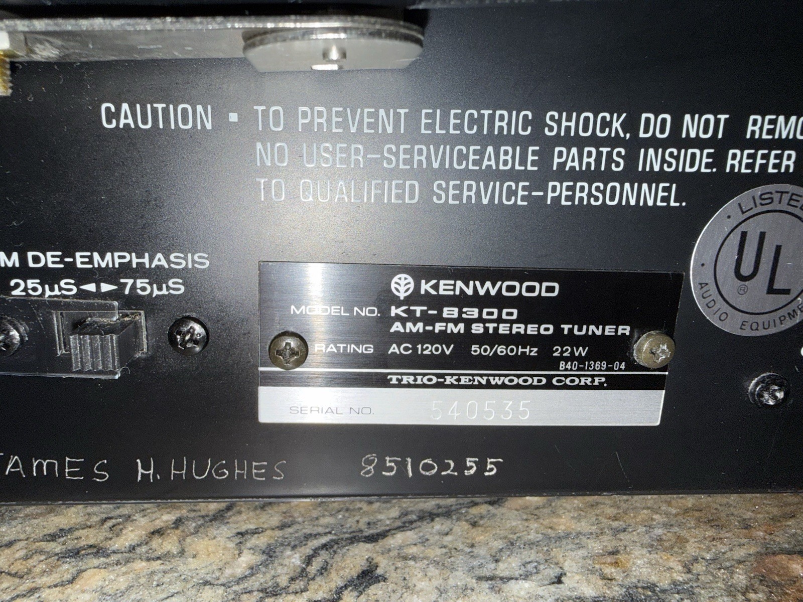Vintage Kenwood KT-8300 Tuner Great Condition – Works Great!!! w/ Manual