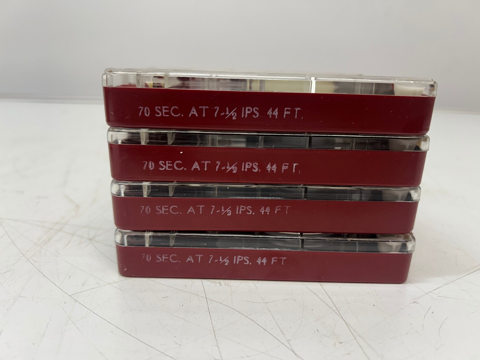 Set 4 Vtg Fidelipac Automatic Audio Tape Cartridges Master Cart Type AA 44′