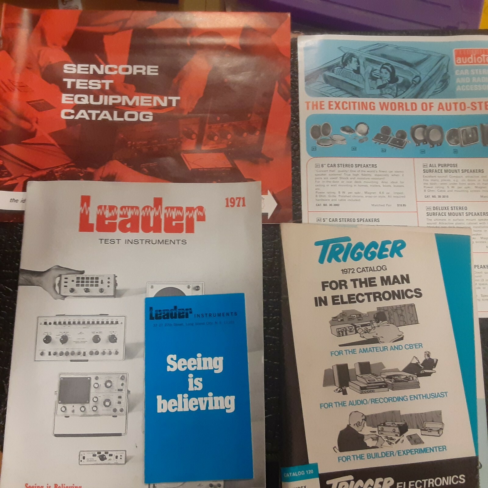 Electronics Literature lot Leader Seacore Audiotex Trigger