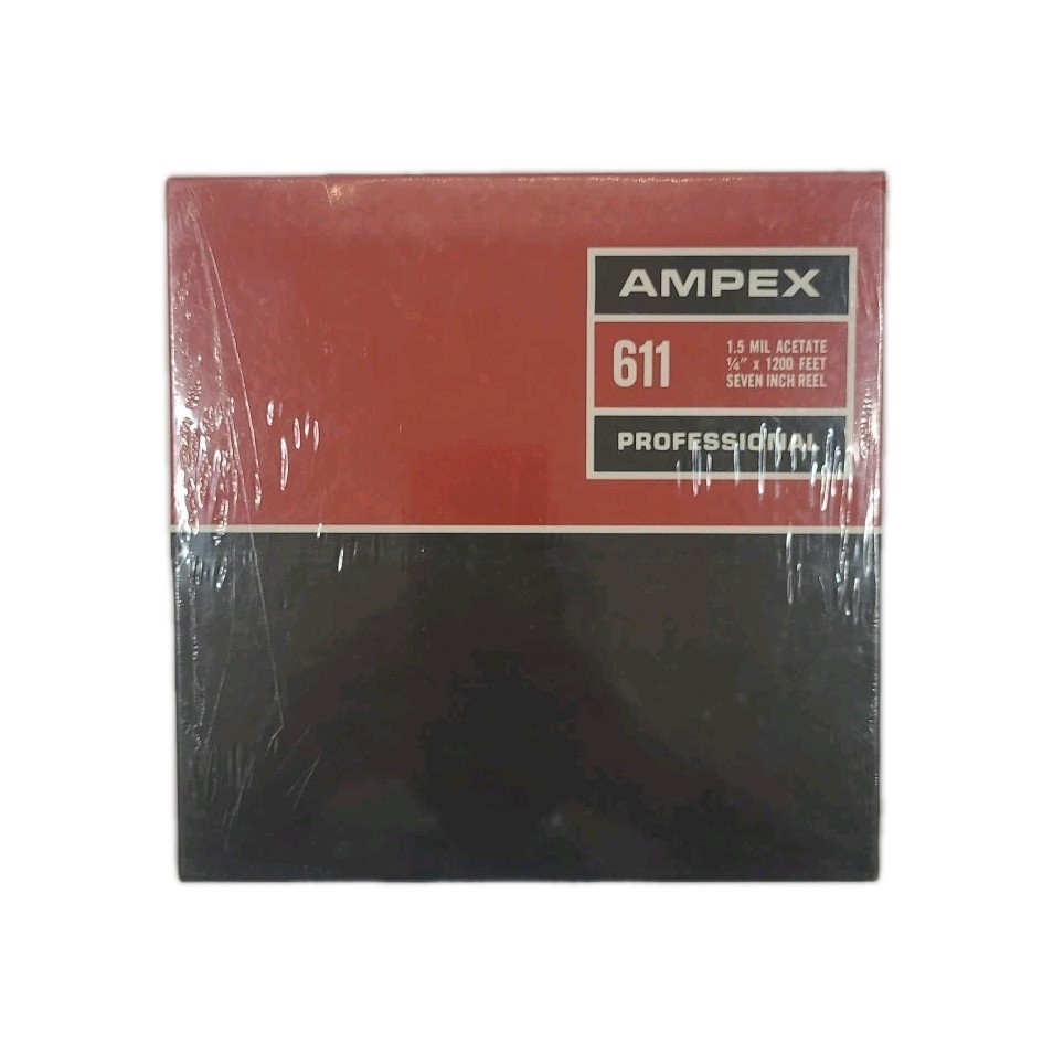 AMPEX 611 Professional 1.5 MIL Acetate 1/4″ x 600 Ft 5″ Reel Sealed Vintage.