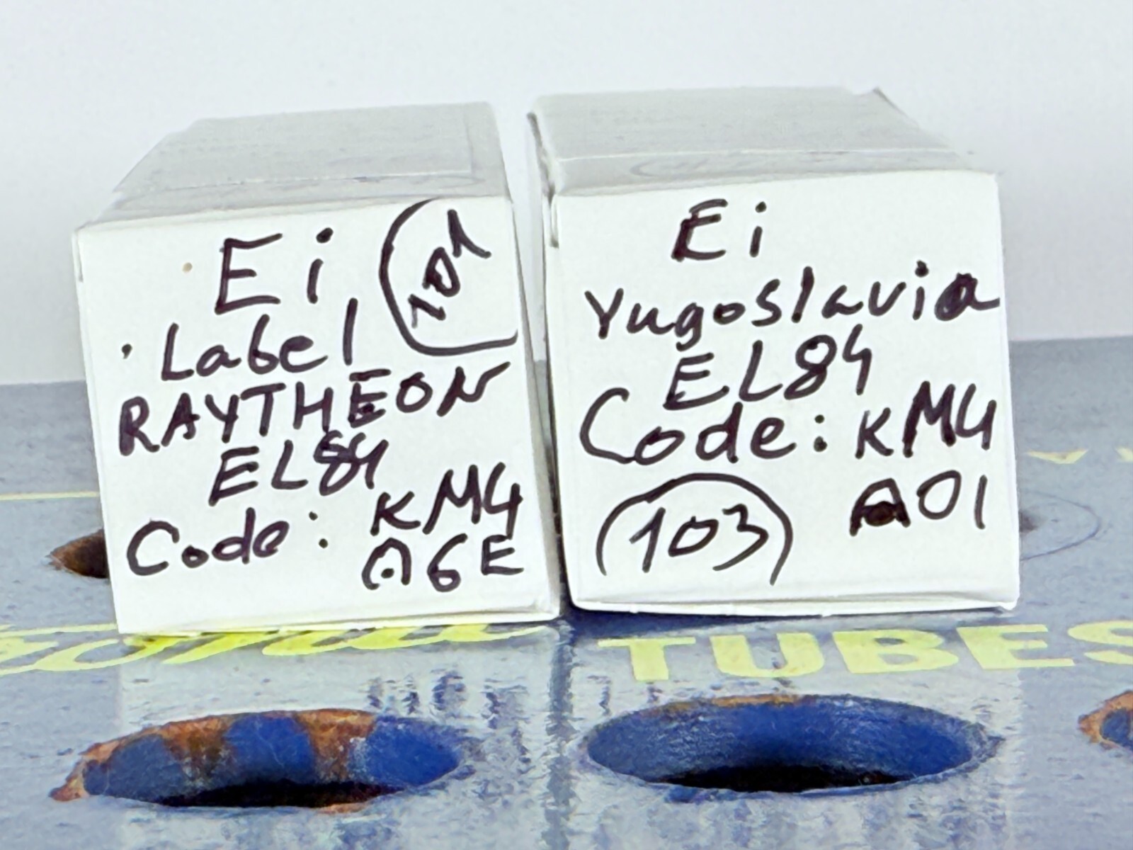 Closely Matched Pair Ei EL84 ( Old Yugoslavia ) Tested Good Tube