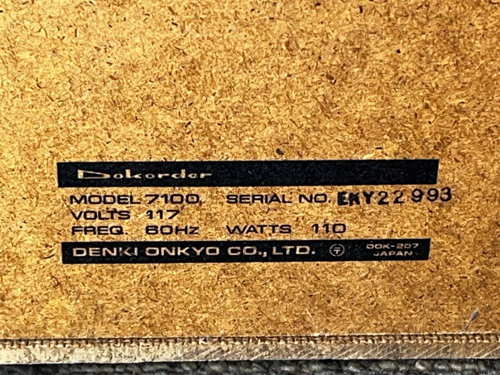 Dokorder 7100 3 Motors Stereo Tape Deck In Used Condition No Return 093707