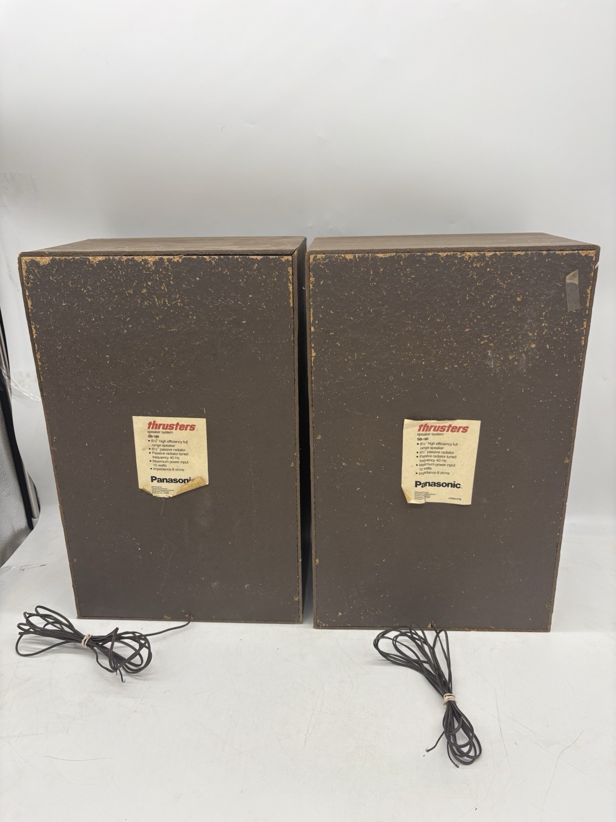 Vintage Pair of 2 Panasonic Thrusters SB-180 Bookshelf Speakers 8 ohms WORKS