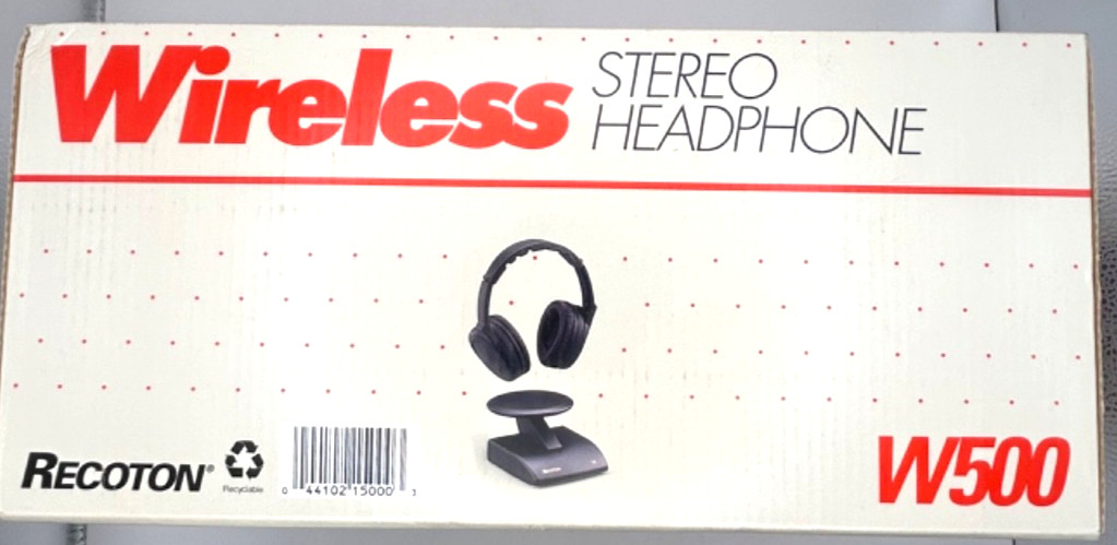 Vintage Recoton W500 Wireless Stereo Headphones 900MHz RF Open Box 1994