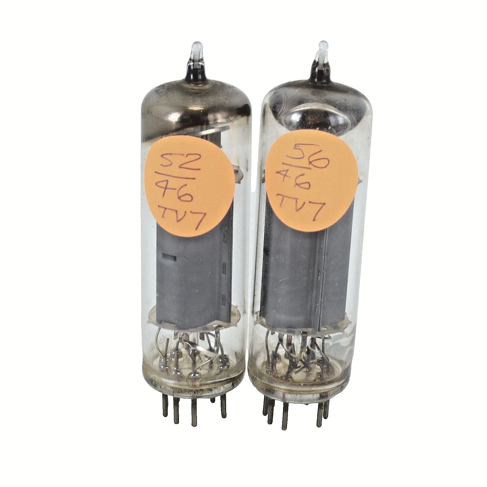 Pair Vintage Brimar England 7189 Vacuum Tubes TV-7 Tested Strong 52 & 56 EL84