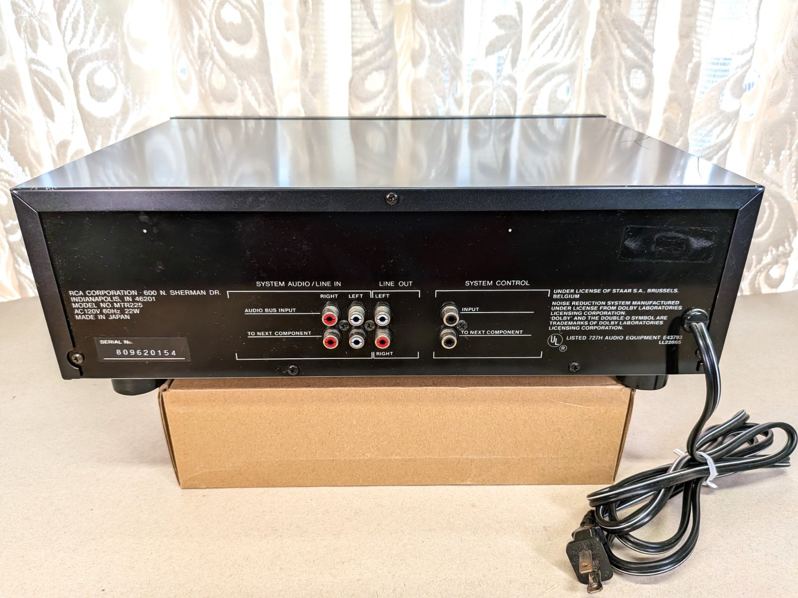 RCA MTR225 DIMENSIA DUAL AUTO REVERSE CASSETTE DECK – PARTS OR REPAIR ONLY