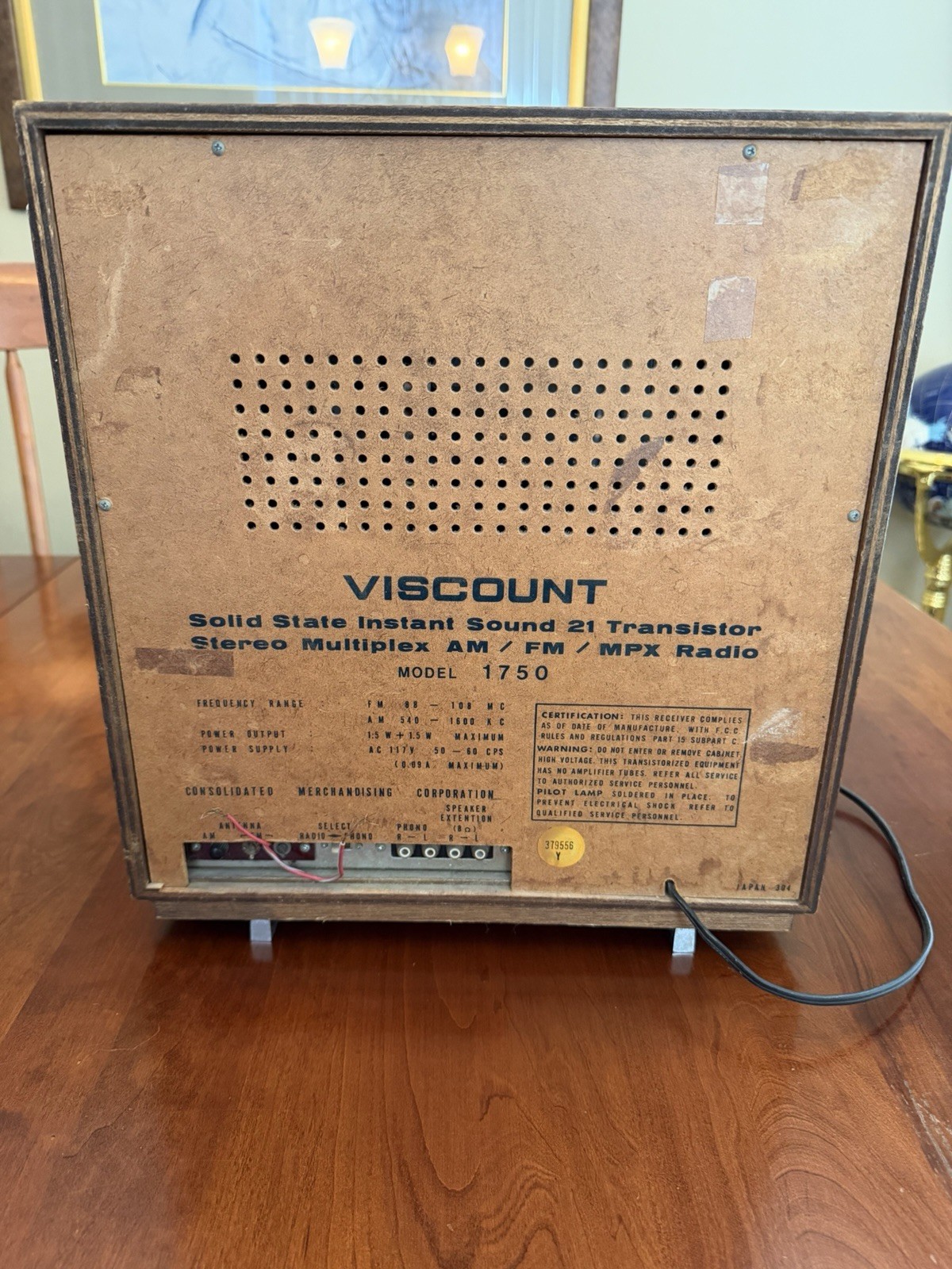 Vintage Viscount AM/FM Multiplex radio, likely from the late 1950s to mid-1960s