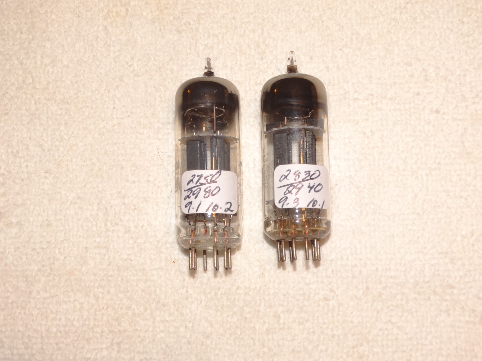 2 x 12BH7A RCA Tubes*Black Plates*Strong Testing*D Getter*Triplett 3444 Test*#6