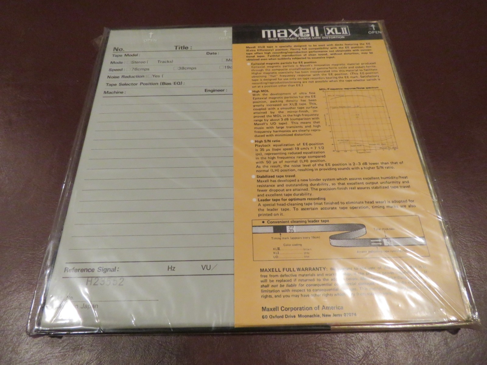 MAXELL XLII 35-180 EE REEL TO REEL Tape 10.5″ METAL REEL ** NEW **