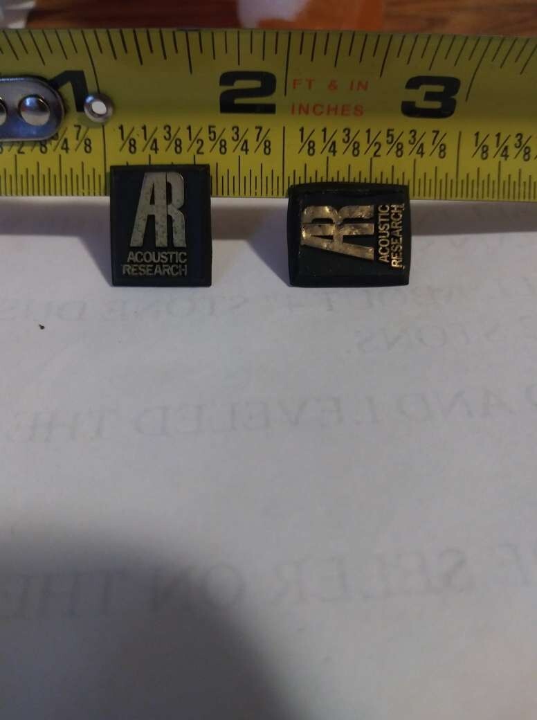 AR Acoustic Research Badge Logo from Model 58B 8B AR 8B – 2 pieces