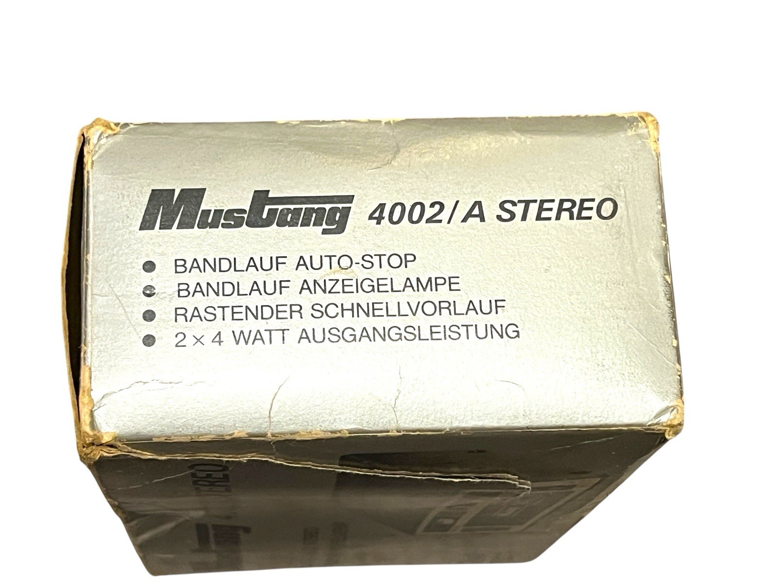 Vintage Mustang 4002/A Under Dash Car Stereo Cassette Player NOS Complete Box