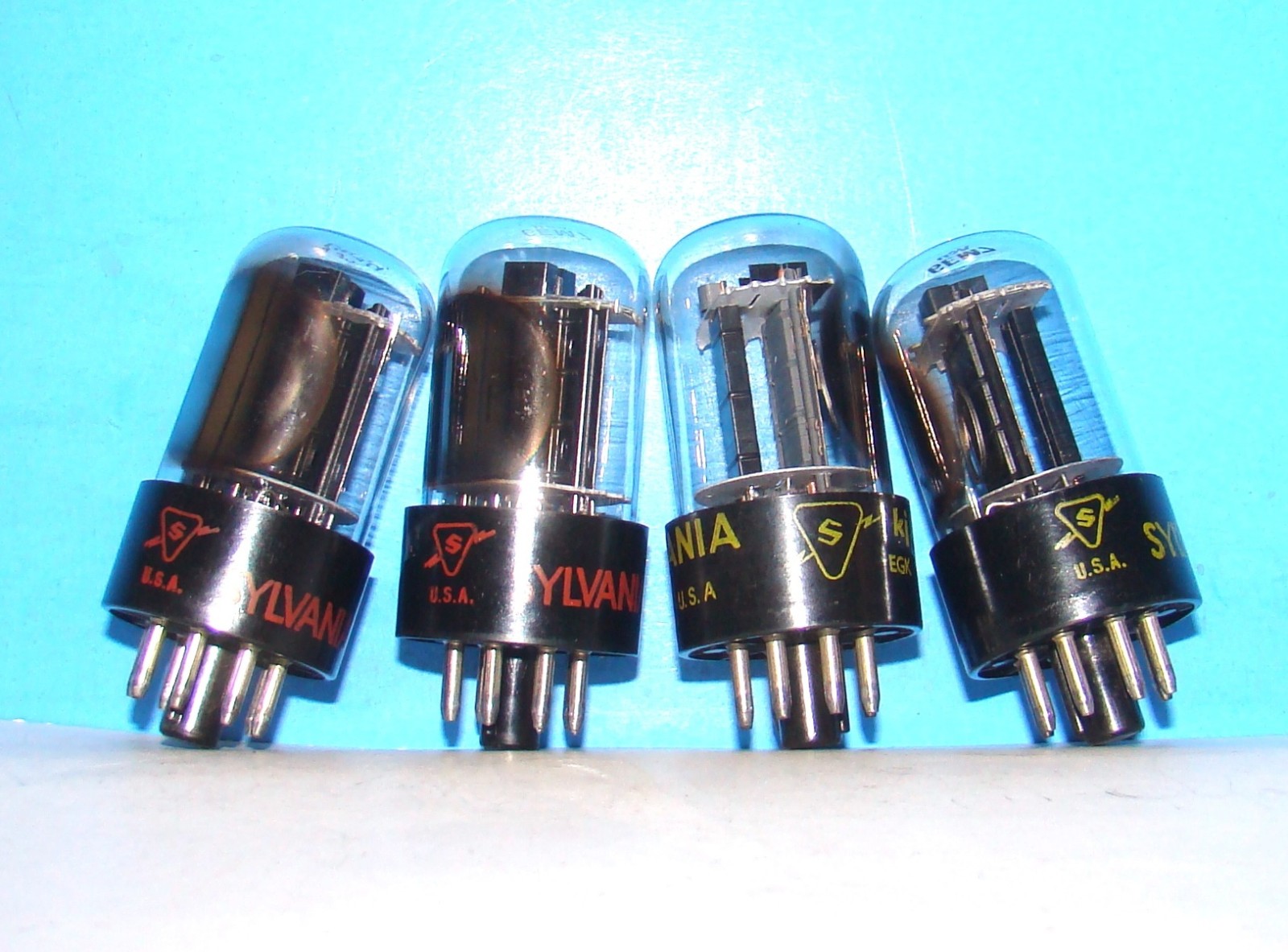 6EM7 Sylvania 4 radio audio amplifier electron vacuum tubes valves tested 6EA7