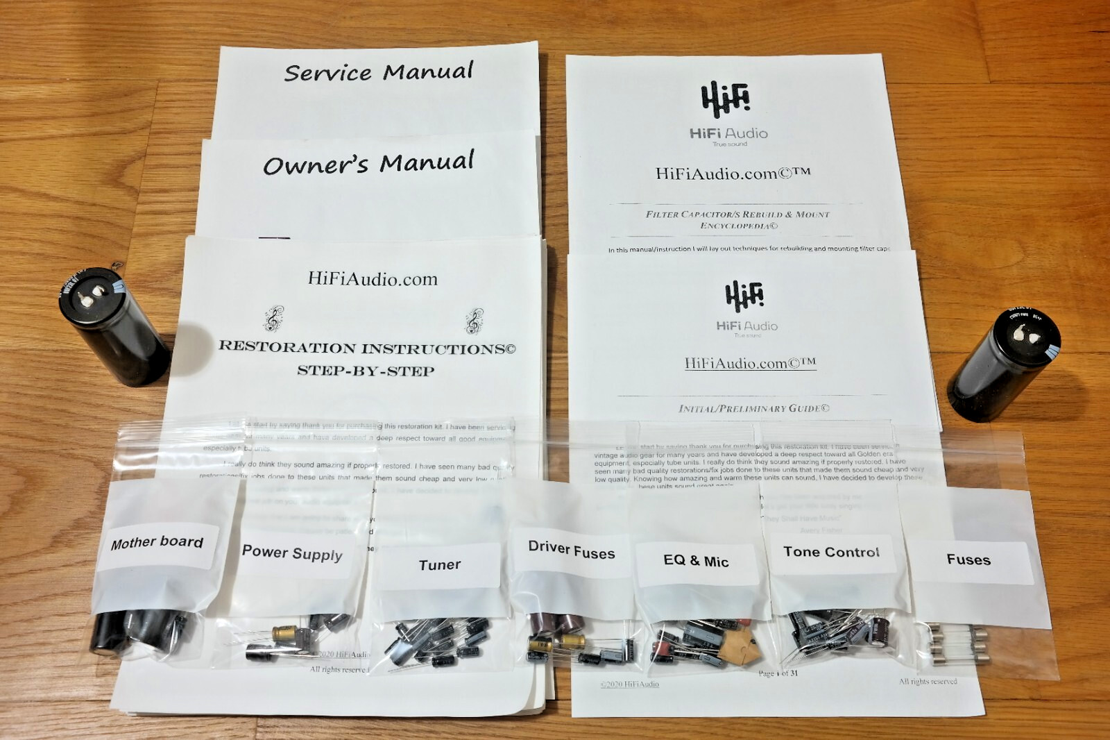 Sansui 7070 rebuild restoration Capacitor Kit fix repair instructions