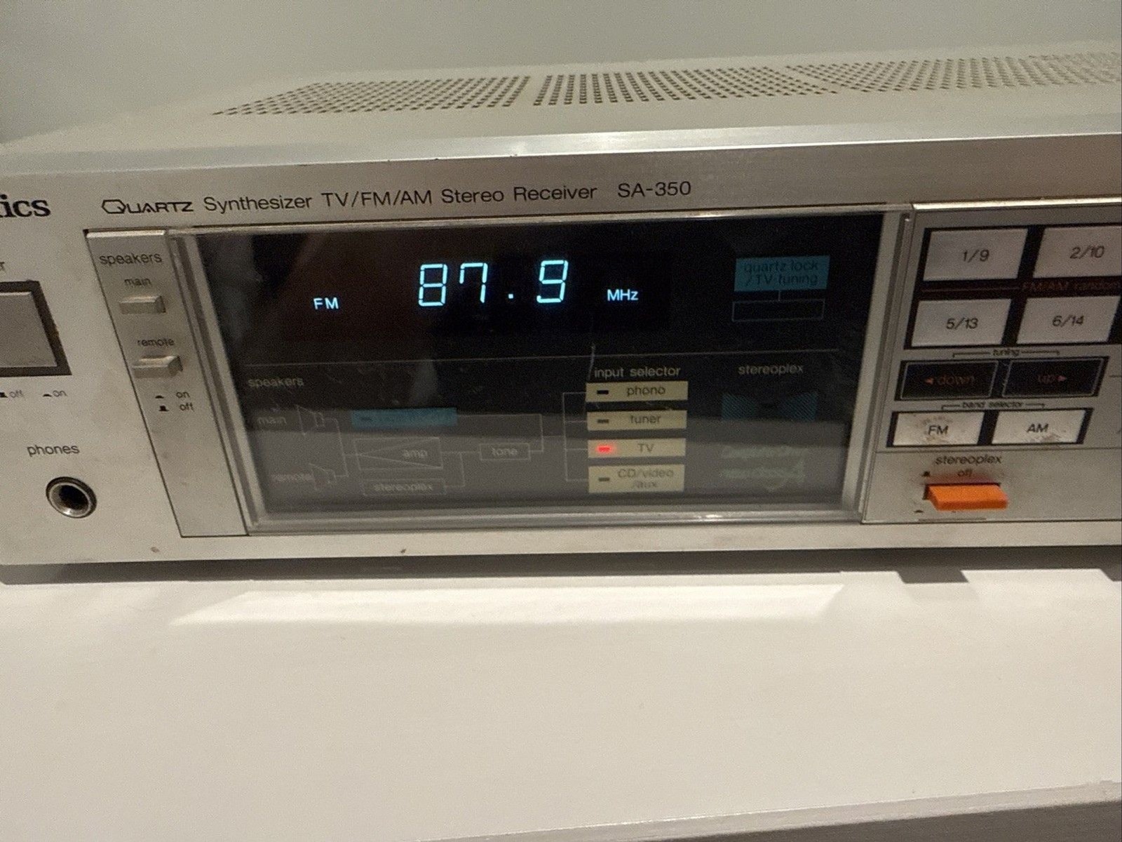 Technics SA-350 Quartz Synthesizer TV/FM/AM Stereo Receiver — Working