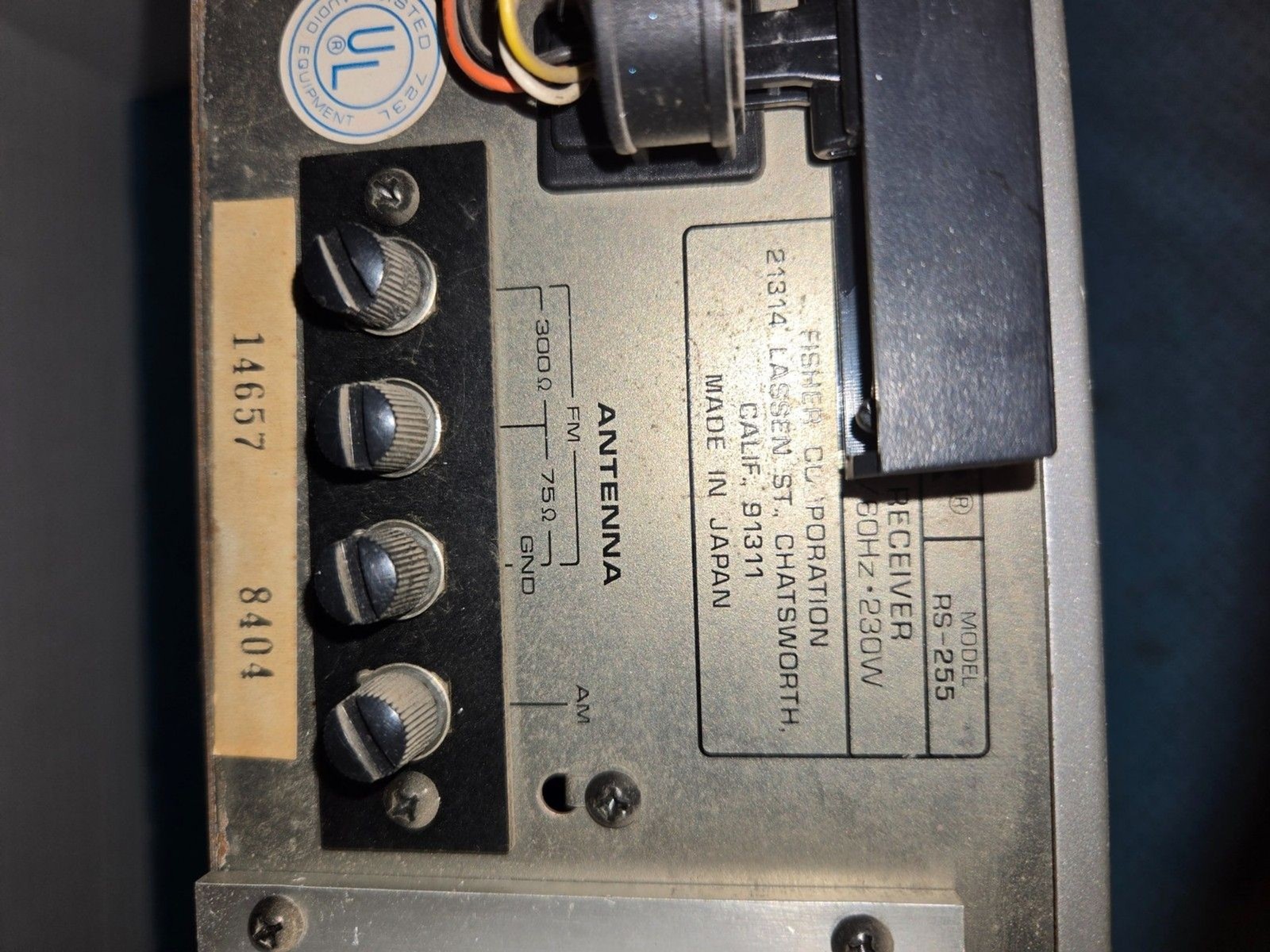 Fisher Stereo Synthesizer Receiver, Model RS-255, Made In JAPAN, AM/FM, Vintage