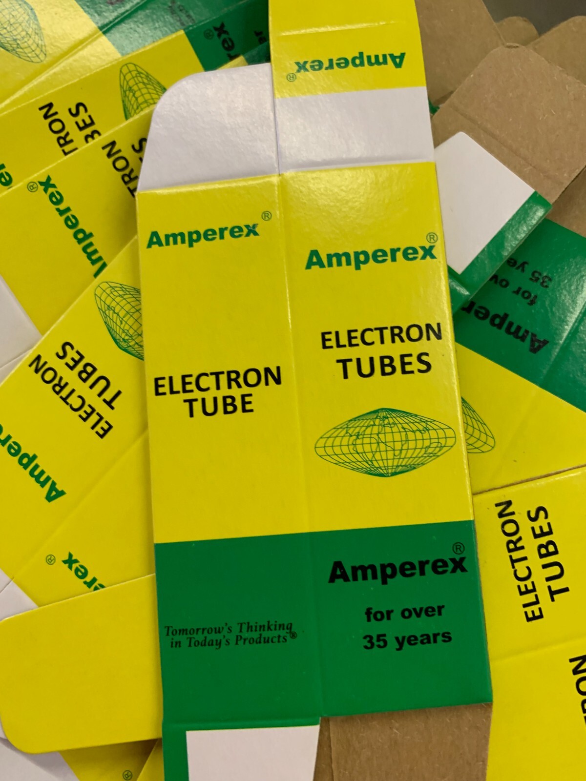 10 x AMPEREX TUBE-BOX CARTON BOX for Radio Tubes 12AU7-12ax7/ecc803S,E83CC