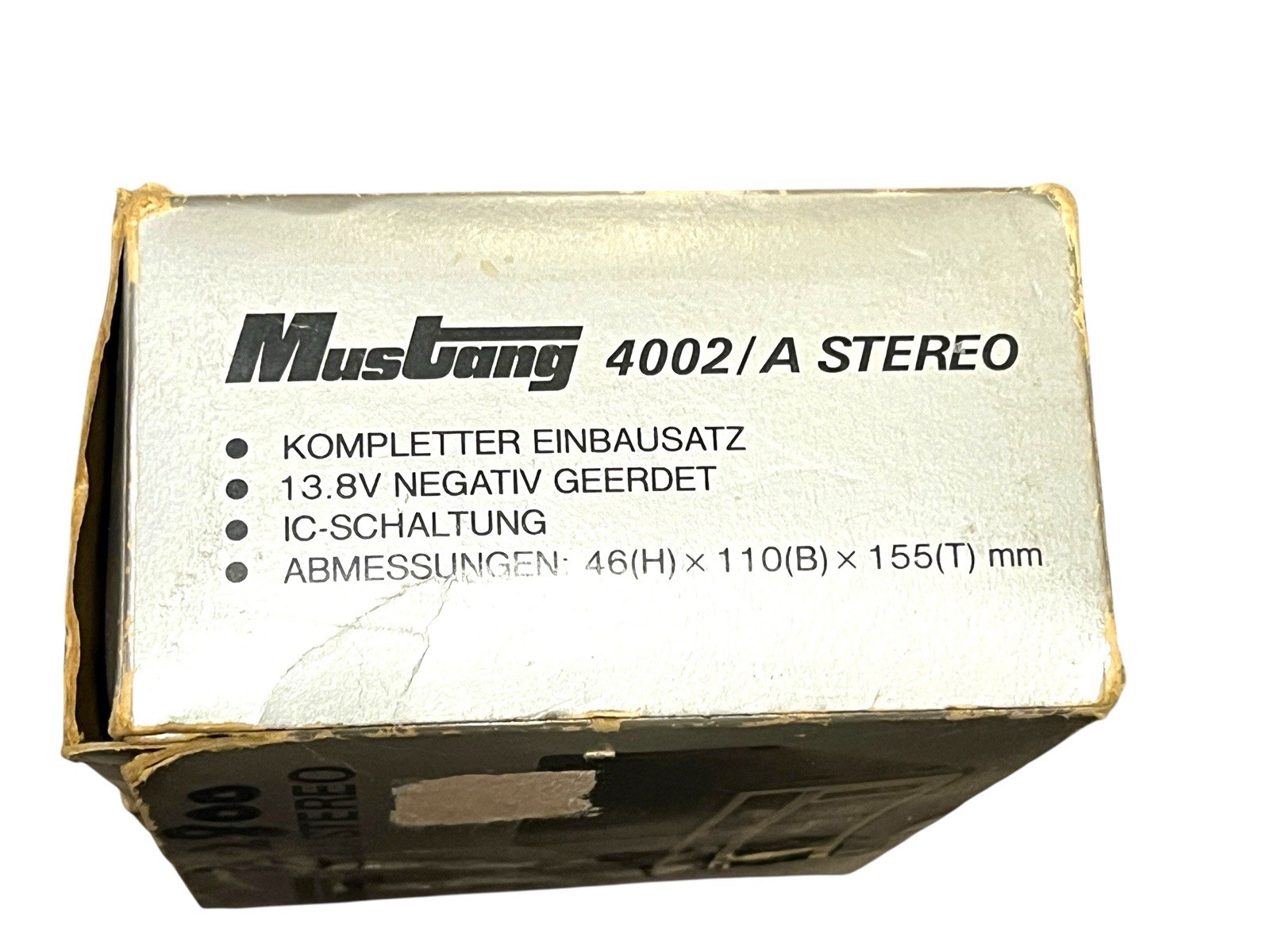 Vintage Mustang 4002/A Under Dash Car Stereo Cassette Player NOS Complete Box