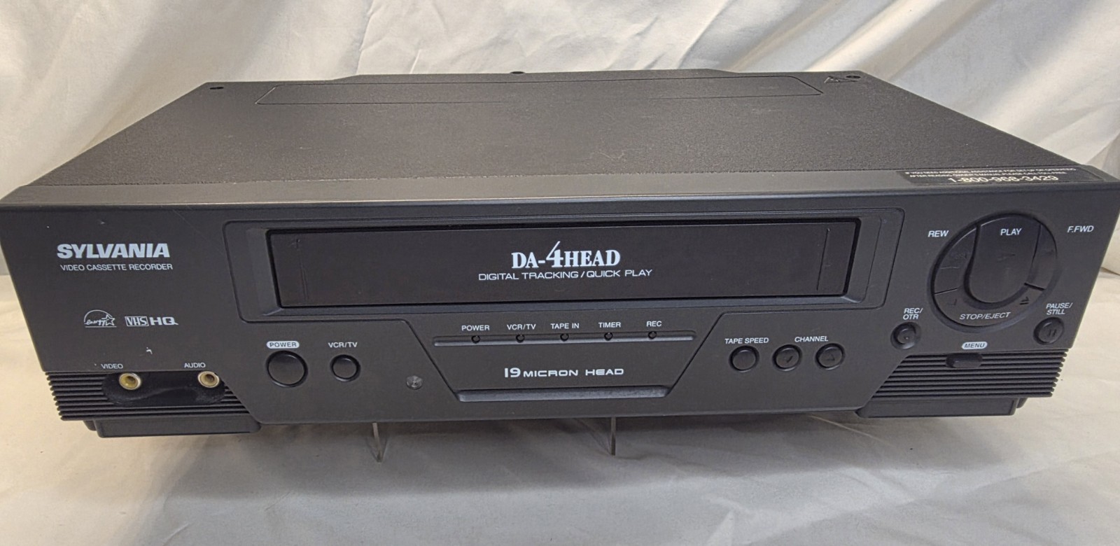 Sylvania VCR 6240VC DA-4Head 19 Micron VHS Video Cassette Player Tested No Remot