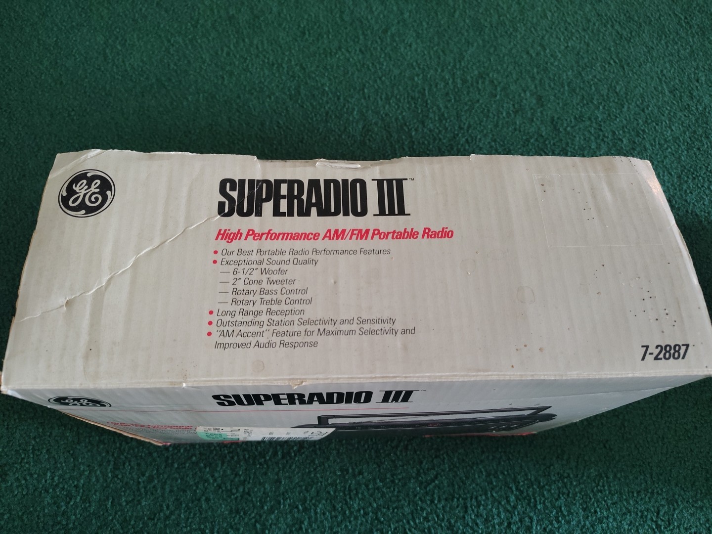 GE SuperRadio III Model 7-2887 Long Range AM/FM High Performance – Box & Foam