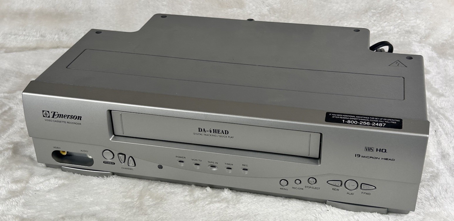 Emerson VCR 4-Head Video Cassette Recorder VHS Player #EWV404 Tested, Works