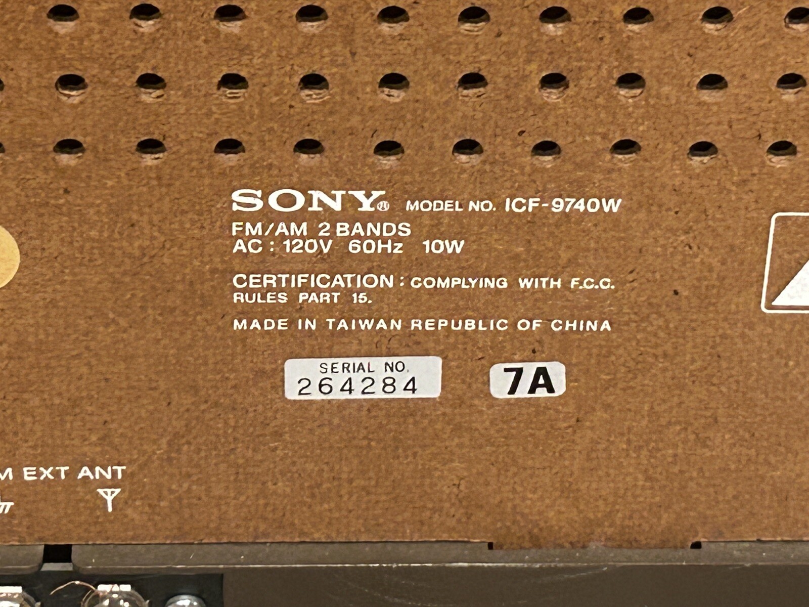 Vintage Sony 2 Band Radio ICF-9740W FM/AM Simulated Wood Grain Cabinet MCM VIDEO