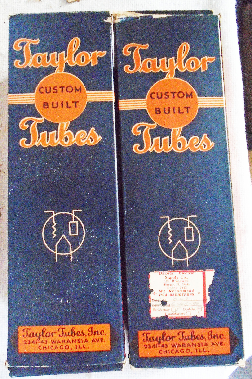 (2) NOS Taylor 203A Power Triode Tube – RF Power Amp/Osc & AF Amp/Mod