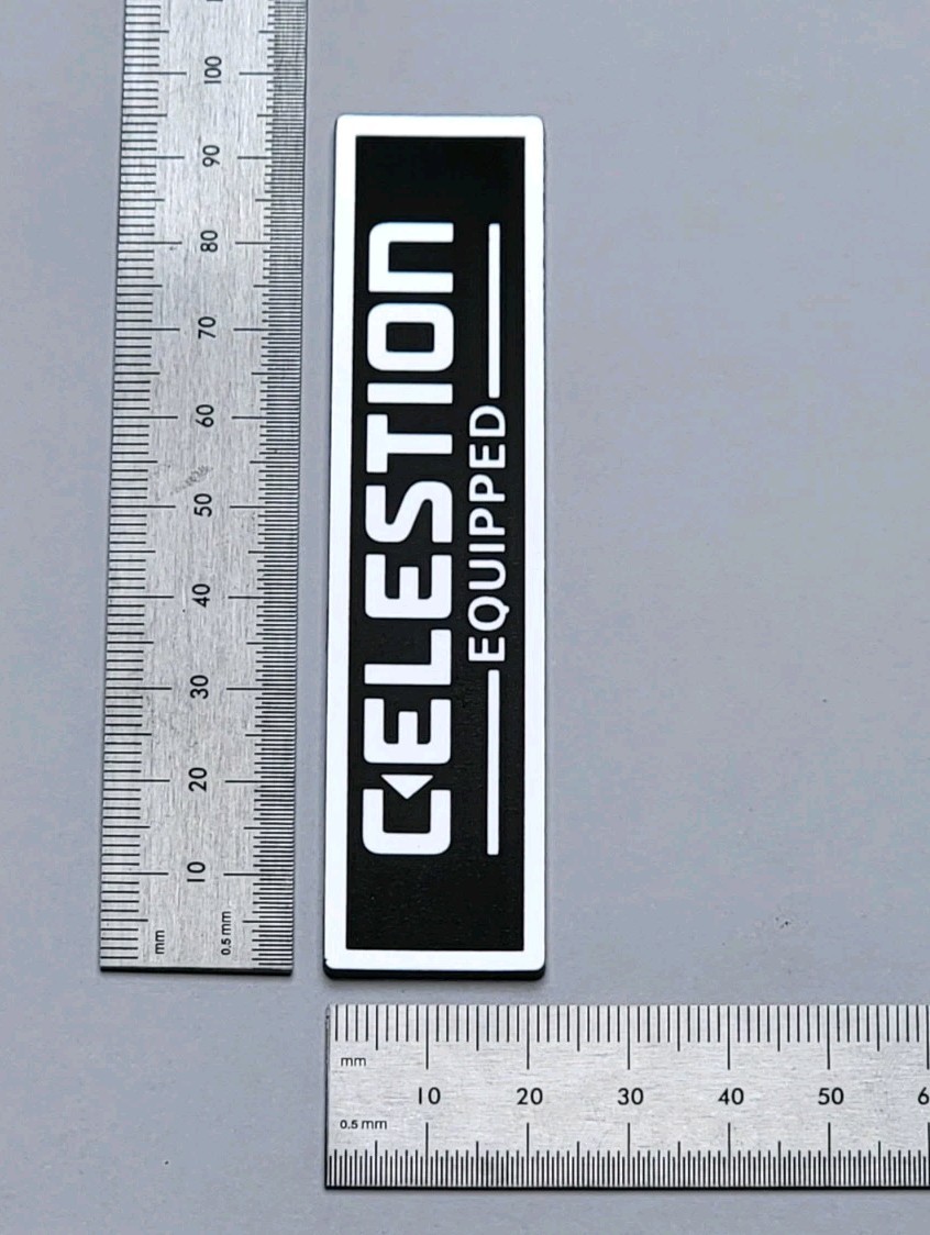 Celestion Equipped Badge Emblem Logo Premium Silver With Adhesive