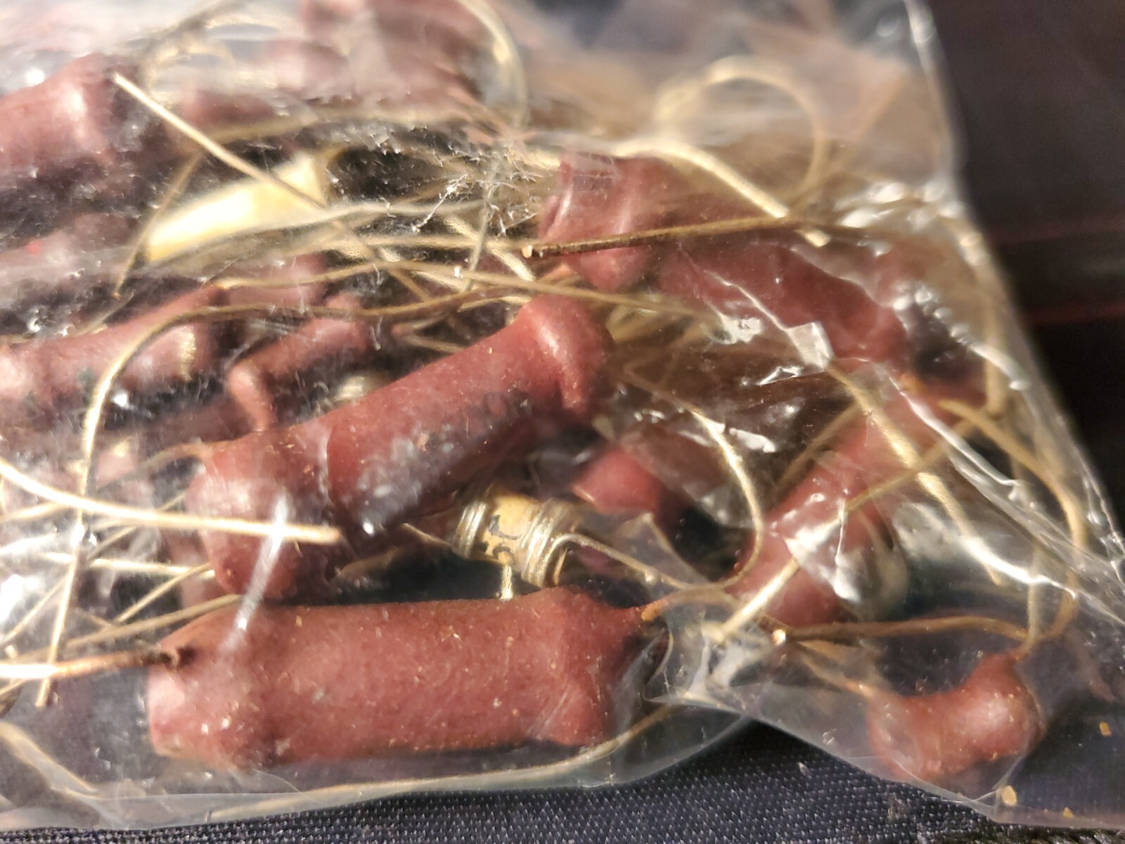 (50 pc +) Bag super Ancient, extra Vintage Dog Bone ? Capacitors -old as time-