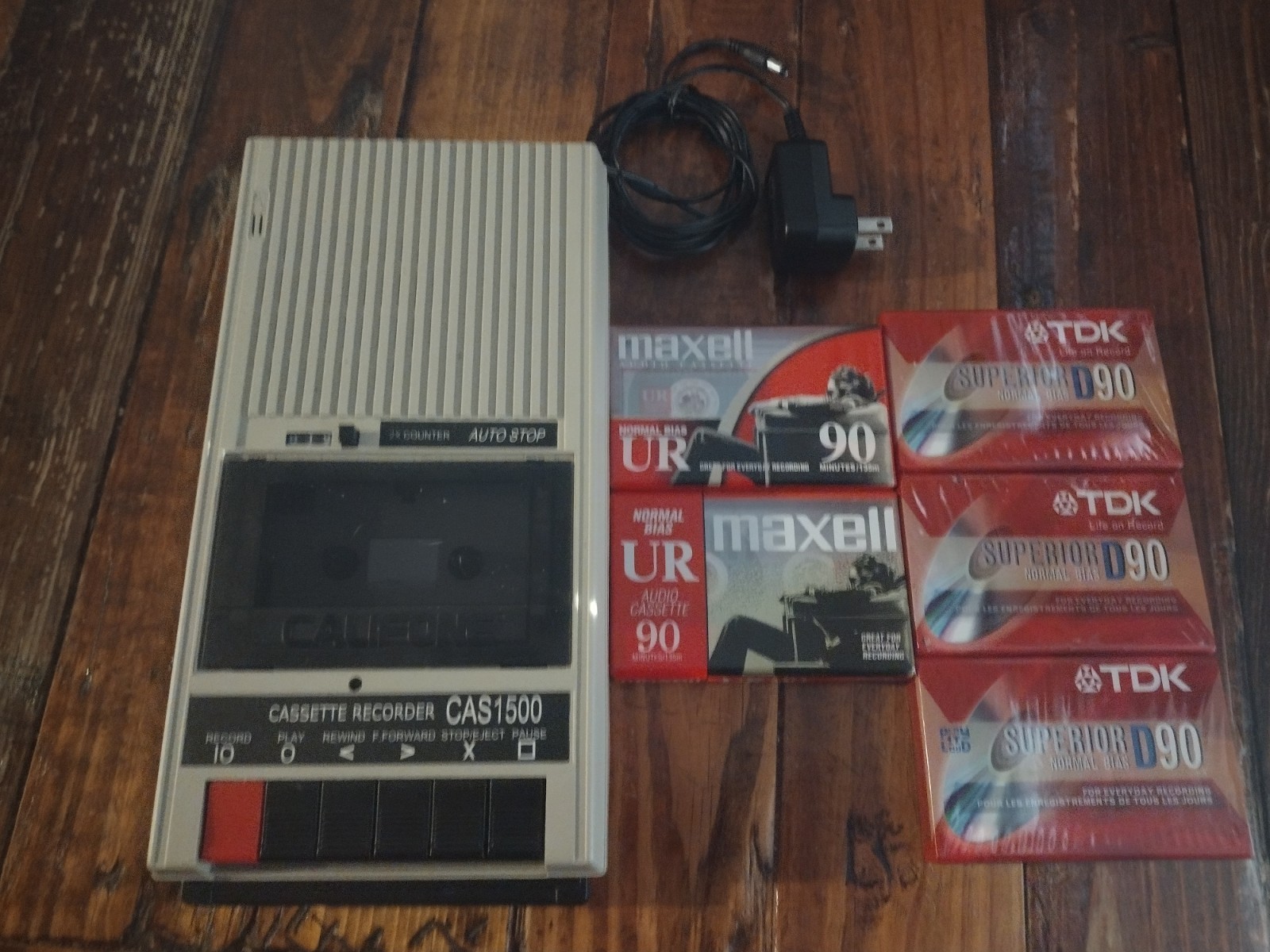 VINTAGE CALIFONE CAS1500 CASSETTE TAPE PLAYER & RECORDER TESTED 5 Tapes DC Pwr S