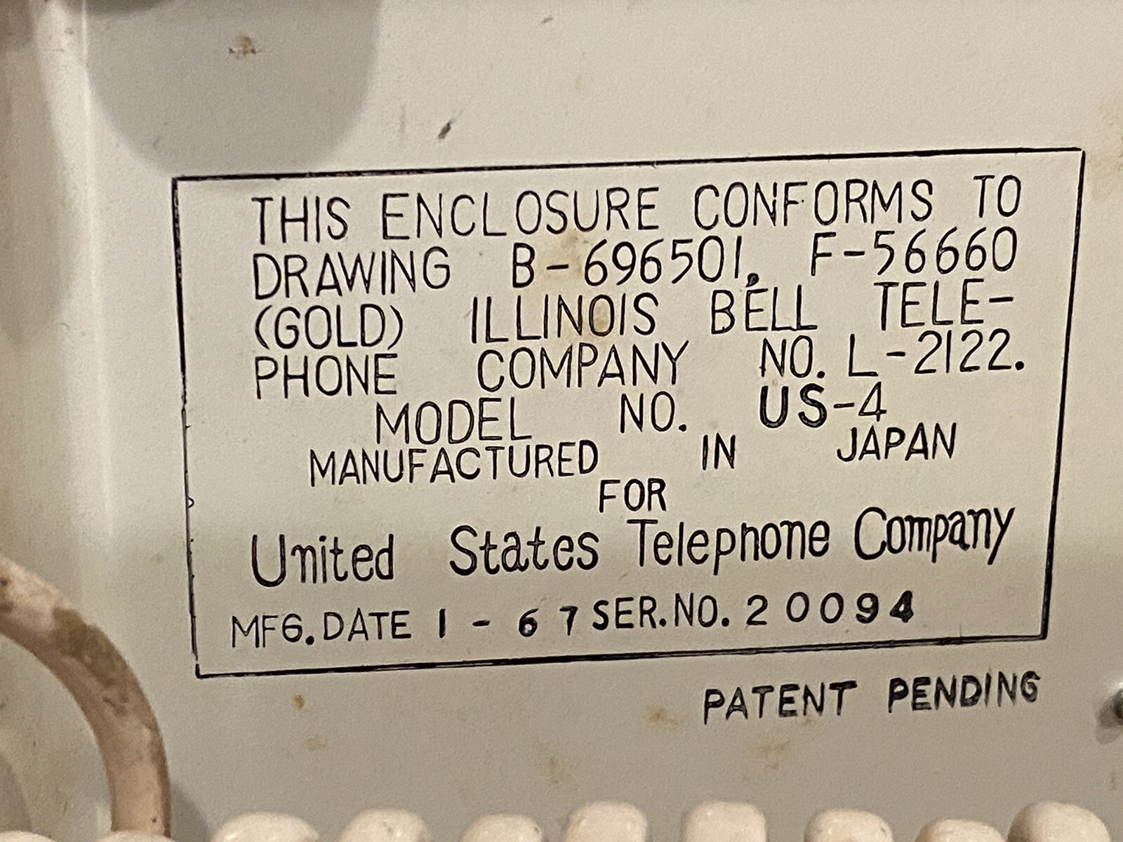 1967 United States Telephone Company heavy Rotary Phone MODEL US 4 – JAPAN