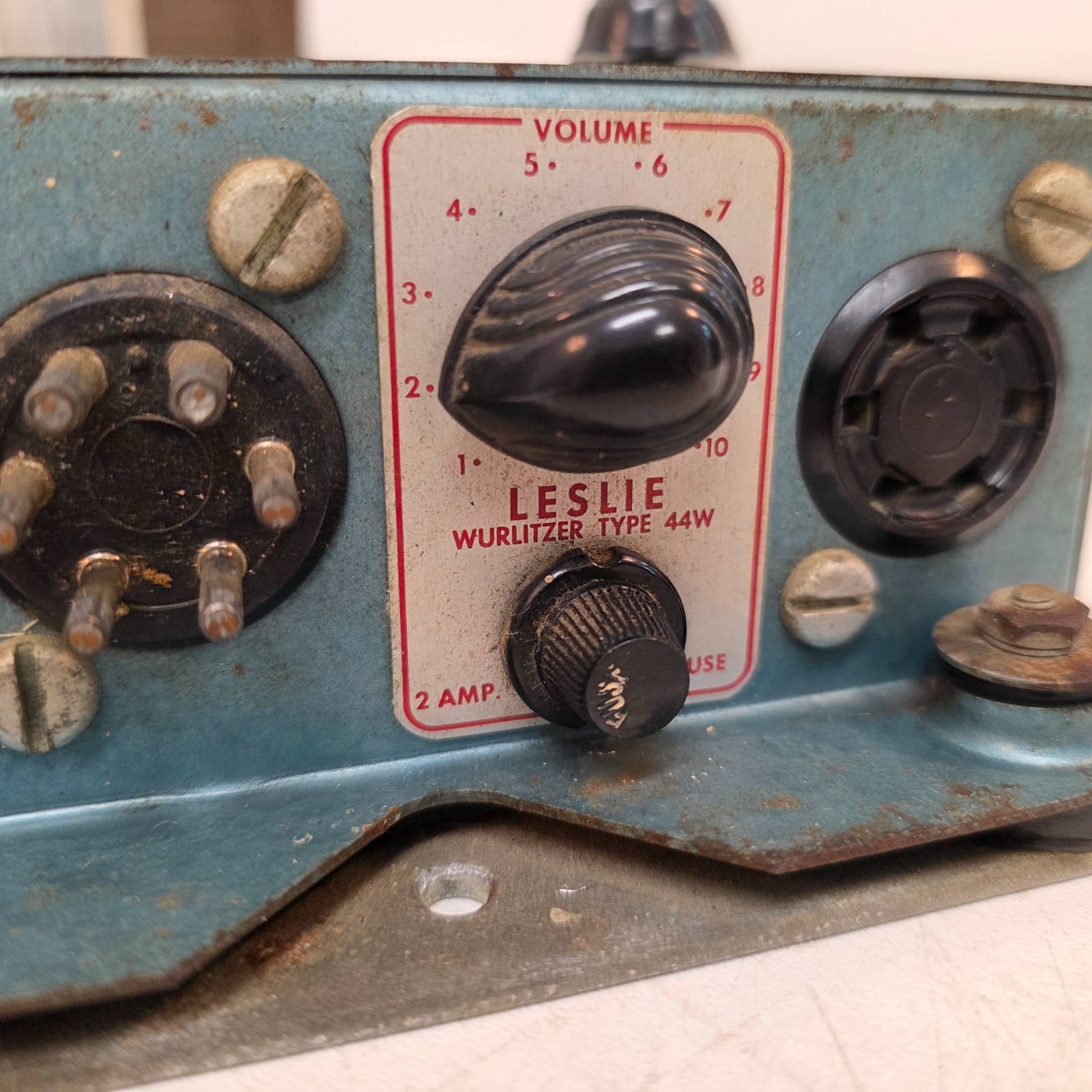 Leslie 44W Amp Wurlitzer Blue Hammered Organ Tube Amplifier – AS IS!