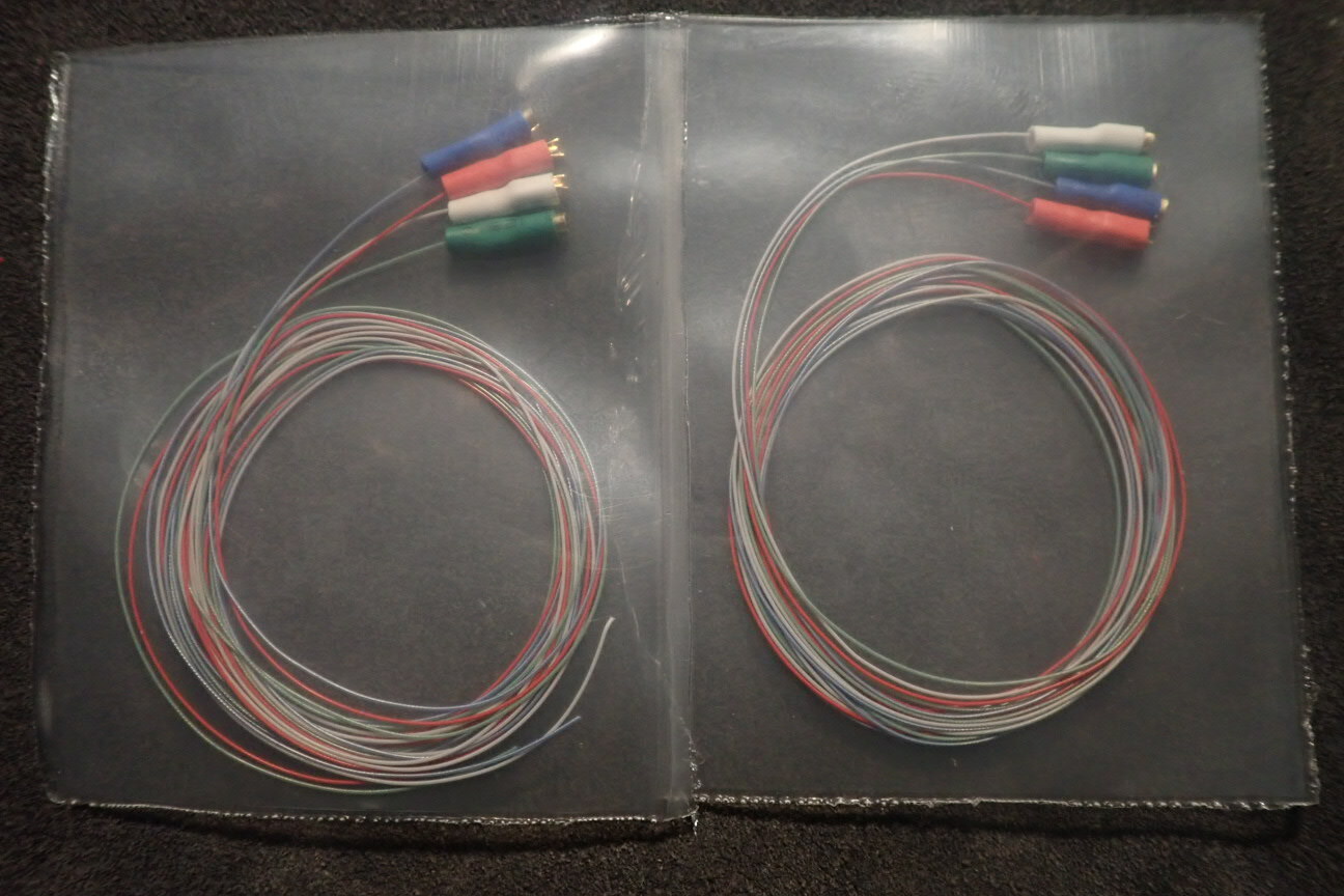 2 sets 50cm NEW TONEARM WIRES 36AWG SILVER PLATED OFC COPPER CLIPS ITALY