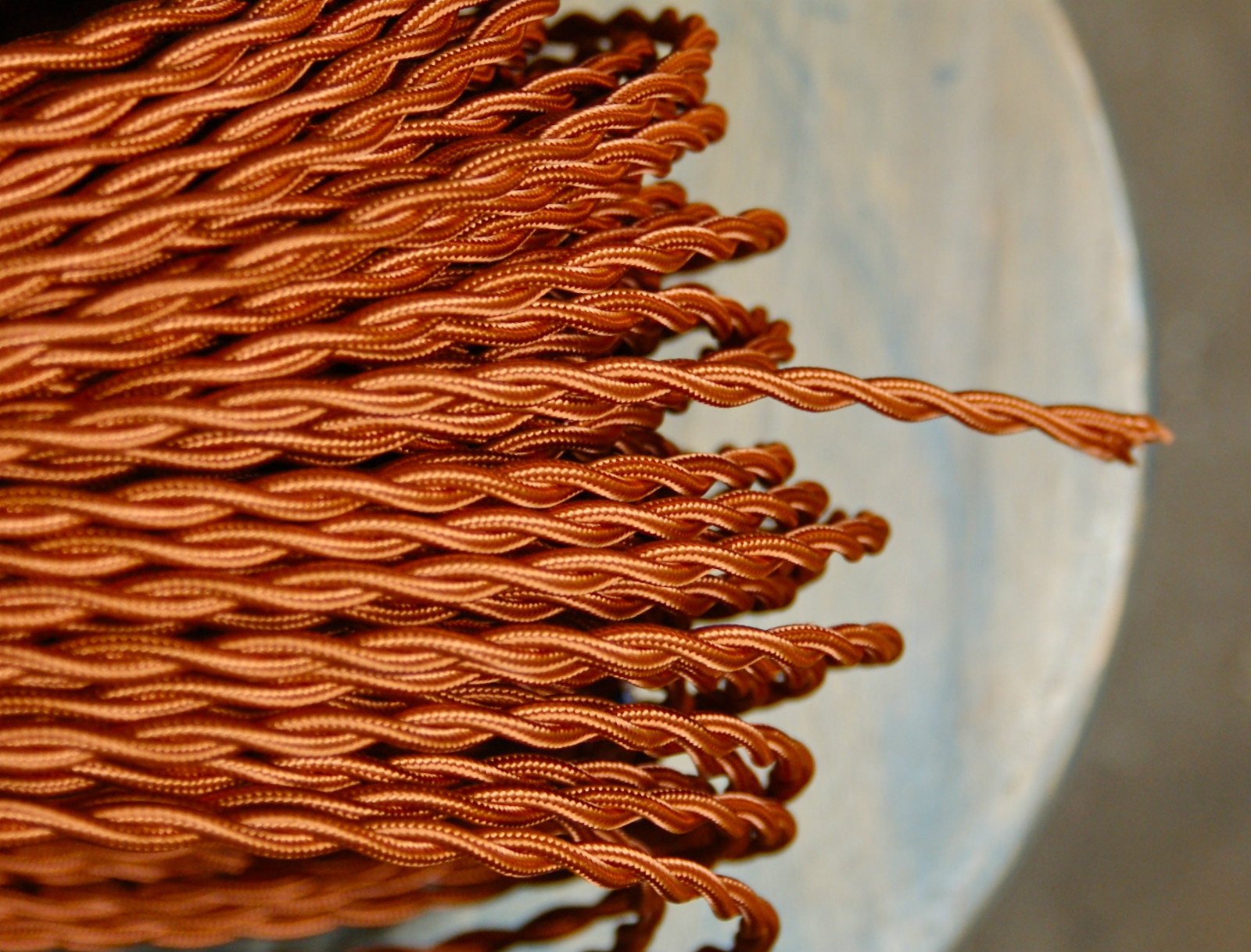 8′ Twisted Cloth Covered Wire & Plug, Vintage Light Rewire Kit, Lamp Cord, rayon