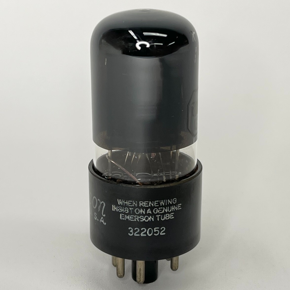 (1) Tested Emerson 6V6GT Tube Black Glass Emerson 6V6 GT Tube Power Tube