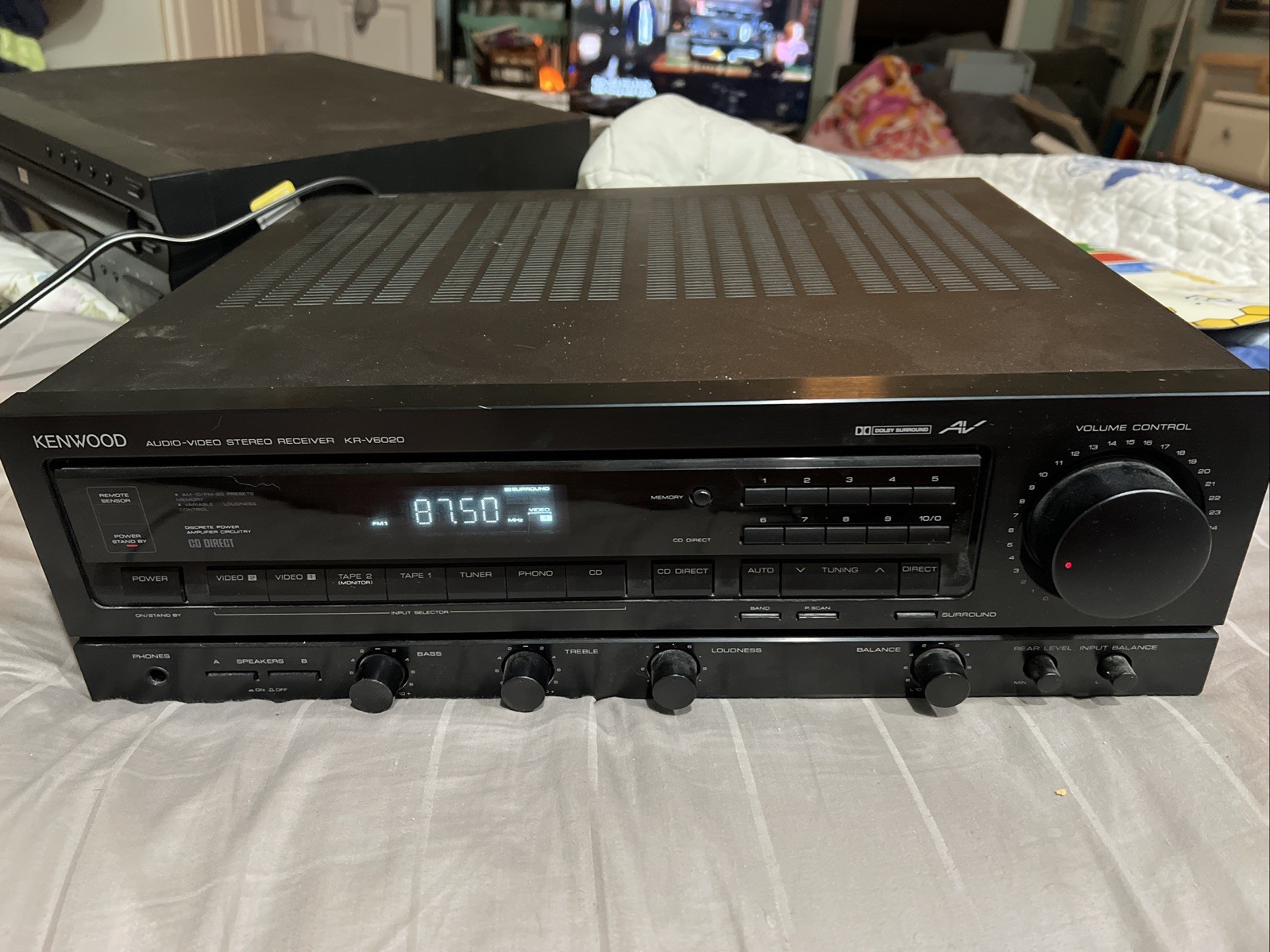Vintage Kenwood KR-V6020 Audio Video Stereo Receiver, Tested, Works!