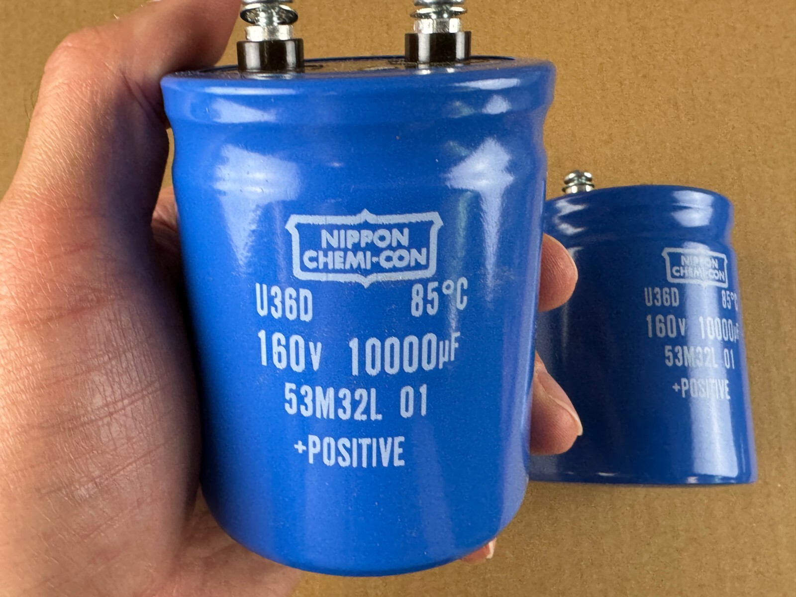2 New Sansui Eight & Eight Deluxe Main Filter Capacitors 10000 uf 160v