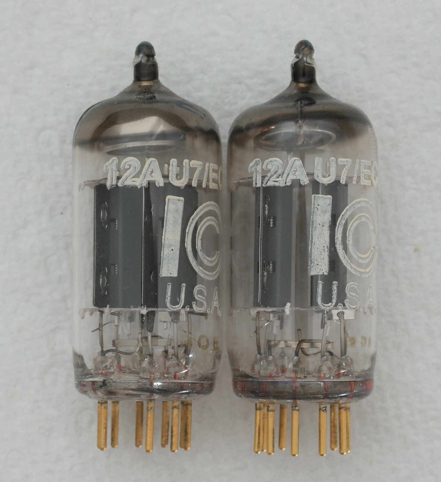 Pair of Rare ICC 12AU7/ECC82 Vacuum Tubes : Gold Pin/Same Date Code