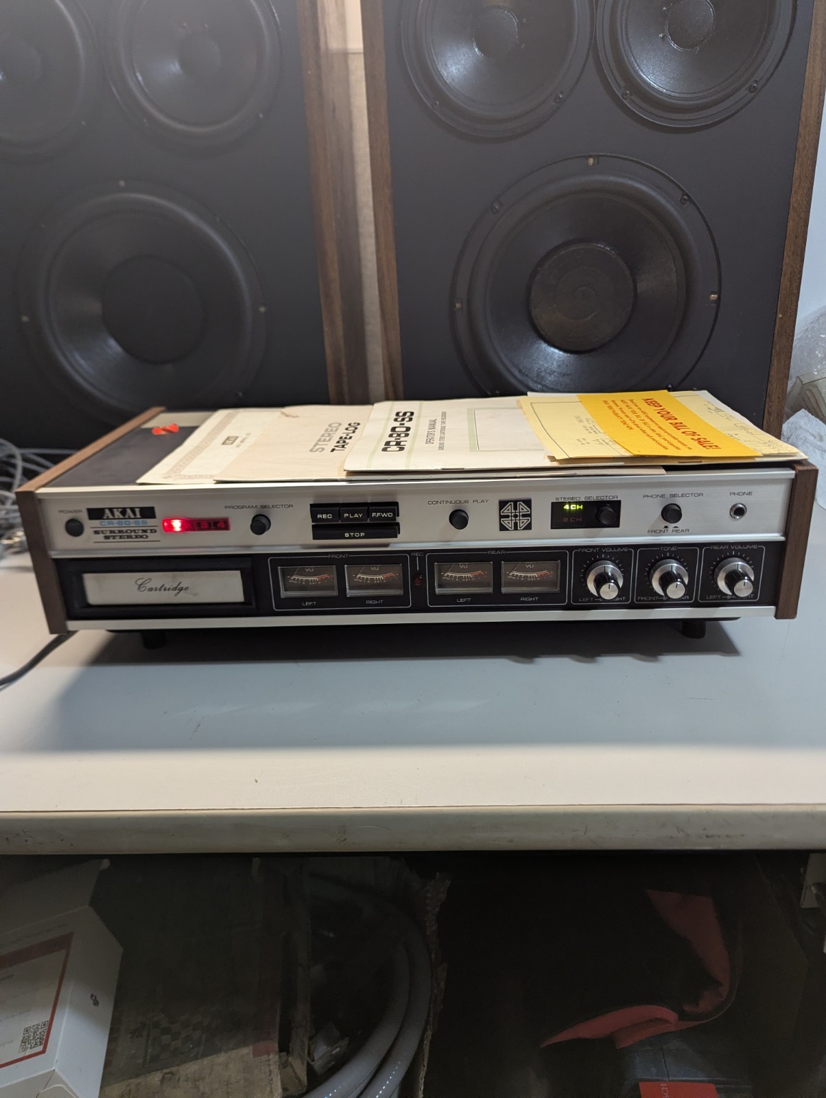 Very Rare Akai CR-80-SS 8 Track Quadraphonic Player And Recorder 4 Channel