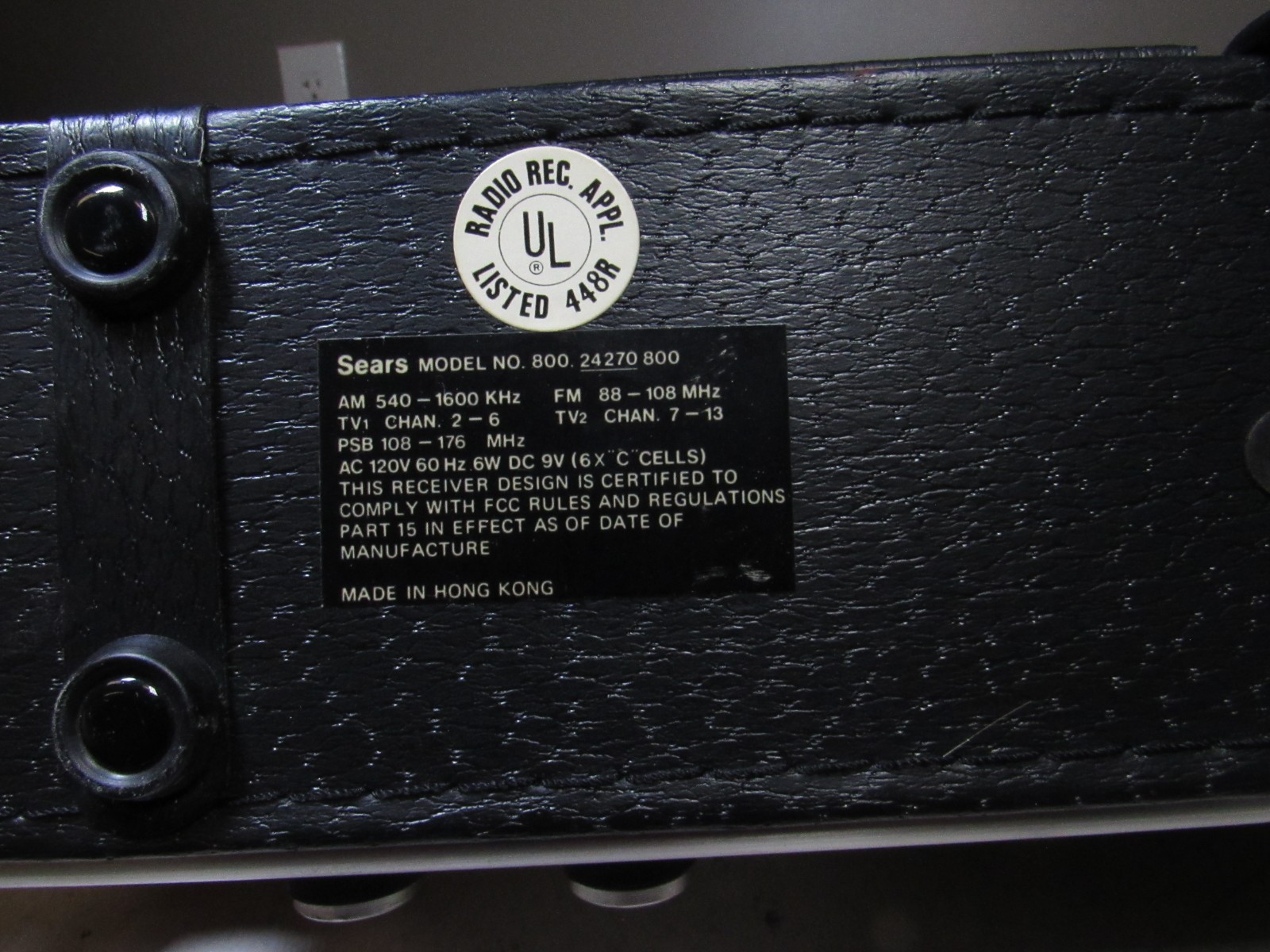Vintage Sears Solid State/ Multi-Band Model 80024270 800 Radio AM/FM/TV1/TV2/PSB